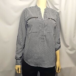 Michael Kors Zip Front Pocket Popover Blouse
